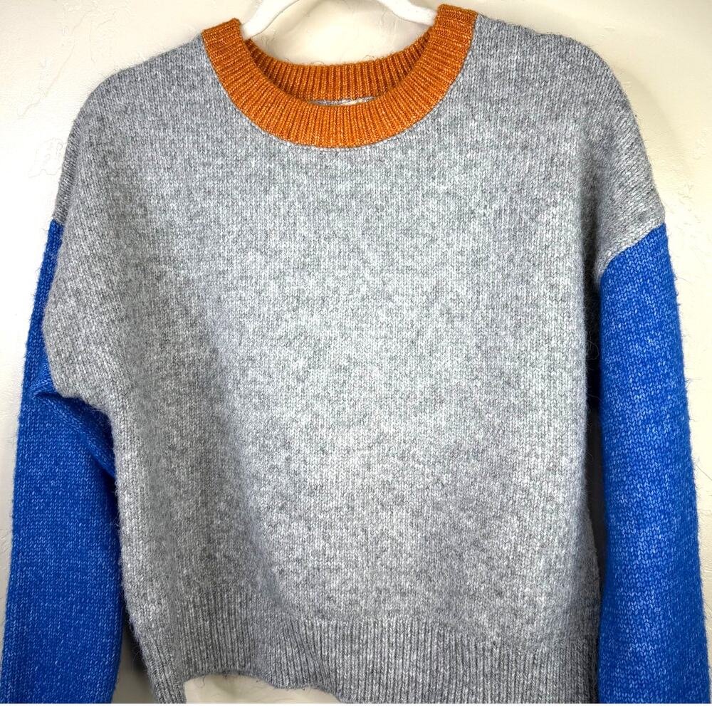 Copper Key Ribbed Color Block Pullover Oversized Knit Crewneck Sweater Small - Picture 3 of 6